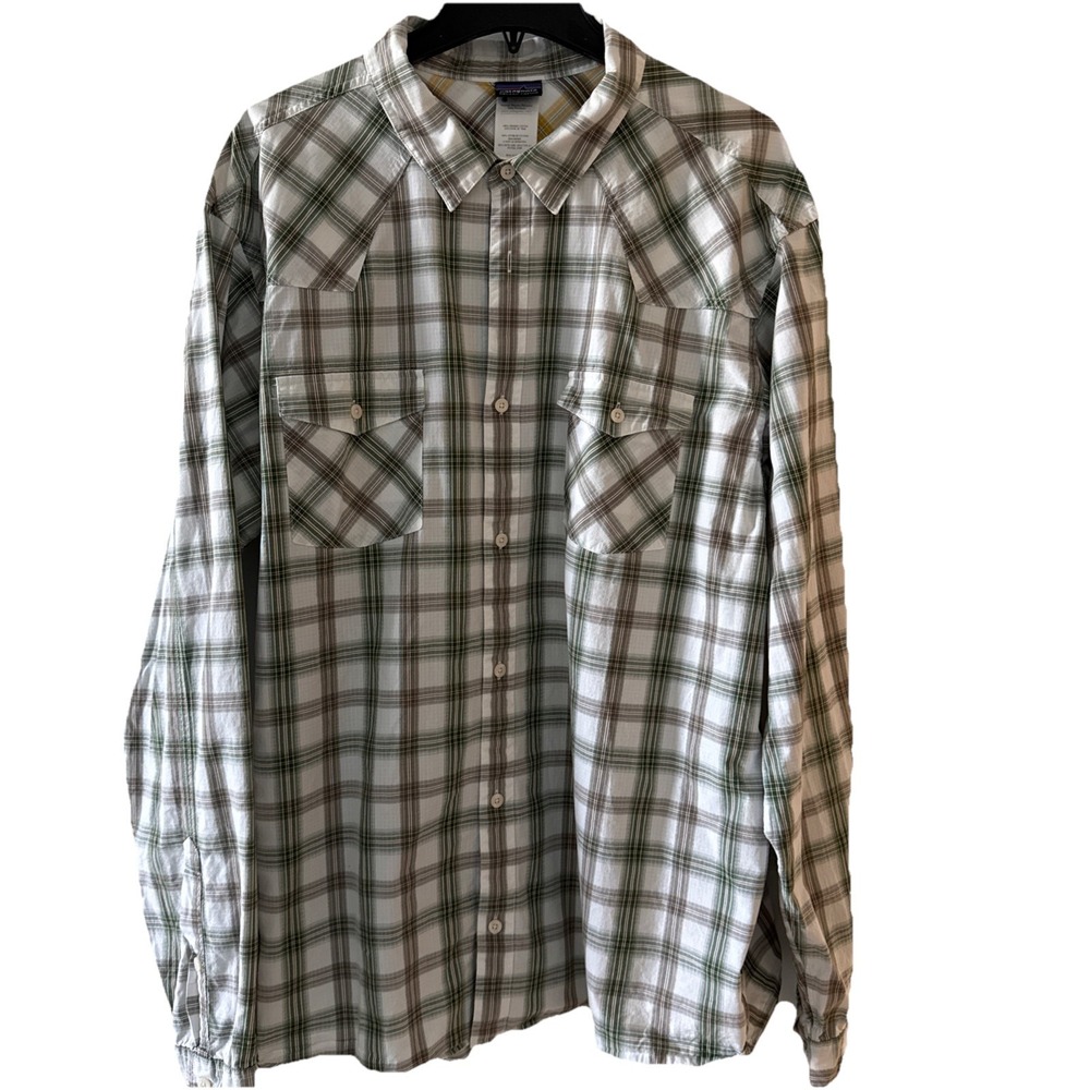 Men's Patagonia Organic Cotton XXL Plaid Button-Up Long‎ Sleeve